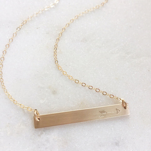Arrow Gold Bar Necklace