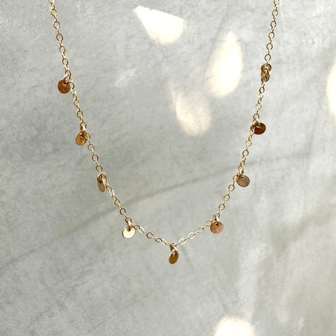 Tiny Gold Disc Necklace