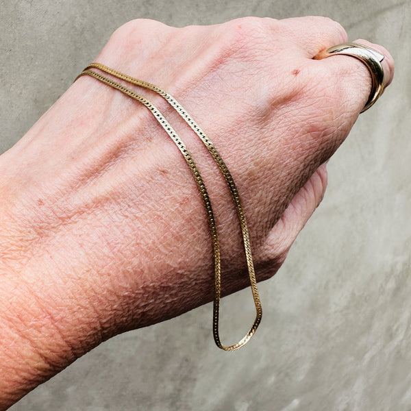 14k Gold Filled Dainty Gold Herringbone Chain