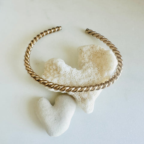 Twisted Rope Gold Cuff Bangle