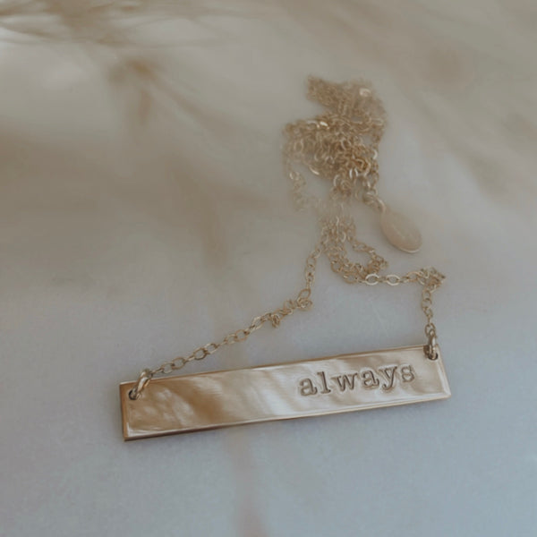 Always Gold Bar Necklace