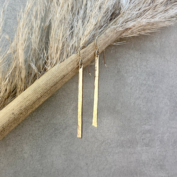 Tiny Gold Bar Earrings