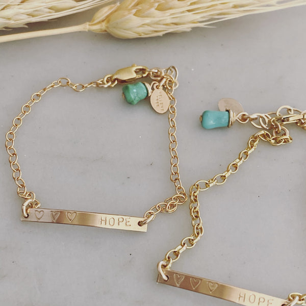 Tiny Gold Bar Personalized Bracelet