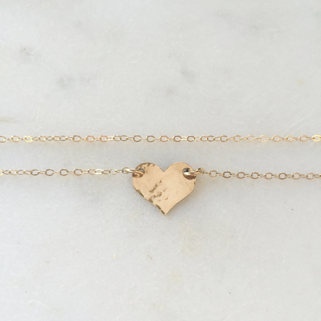 Small Gold Heart Necklace – Nellene Tree