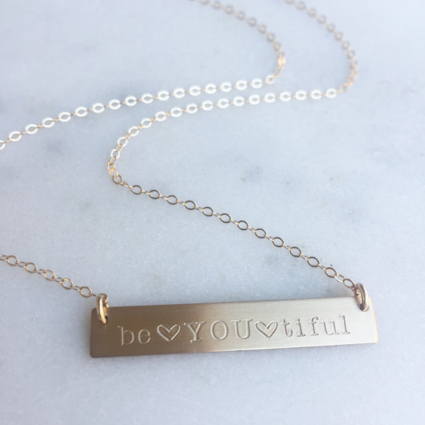 Personalized Gold Bar Necklace