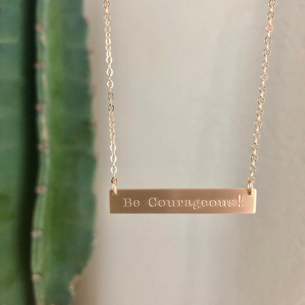 Personalized Gold Bar Necklace