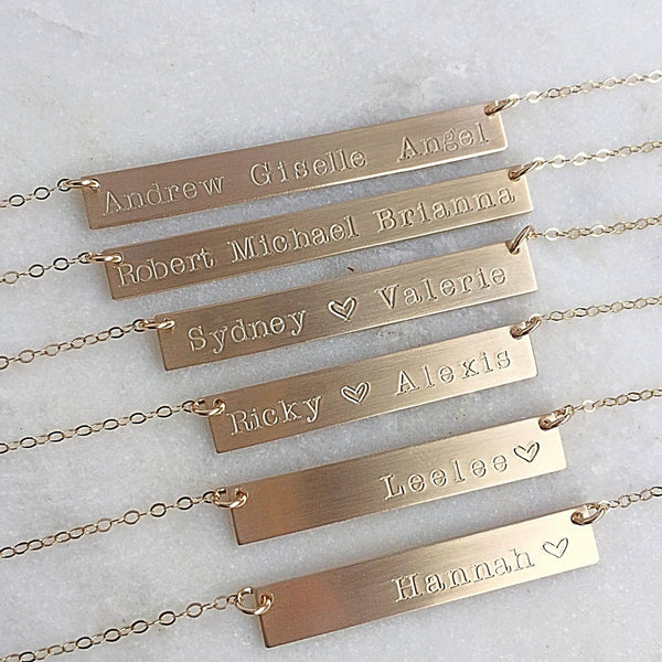 Personalized Gold Bar Necklace