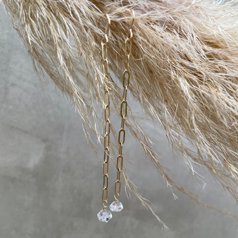 Herkimer Dangling Diamond Earrings