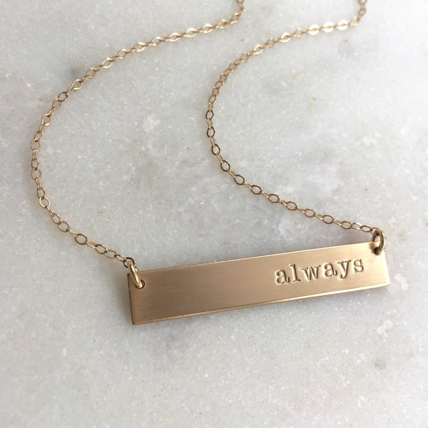 Always Gold Bar Necklace