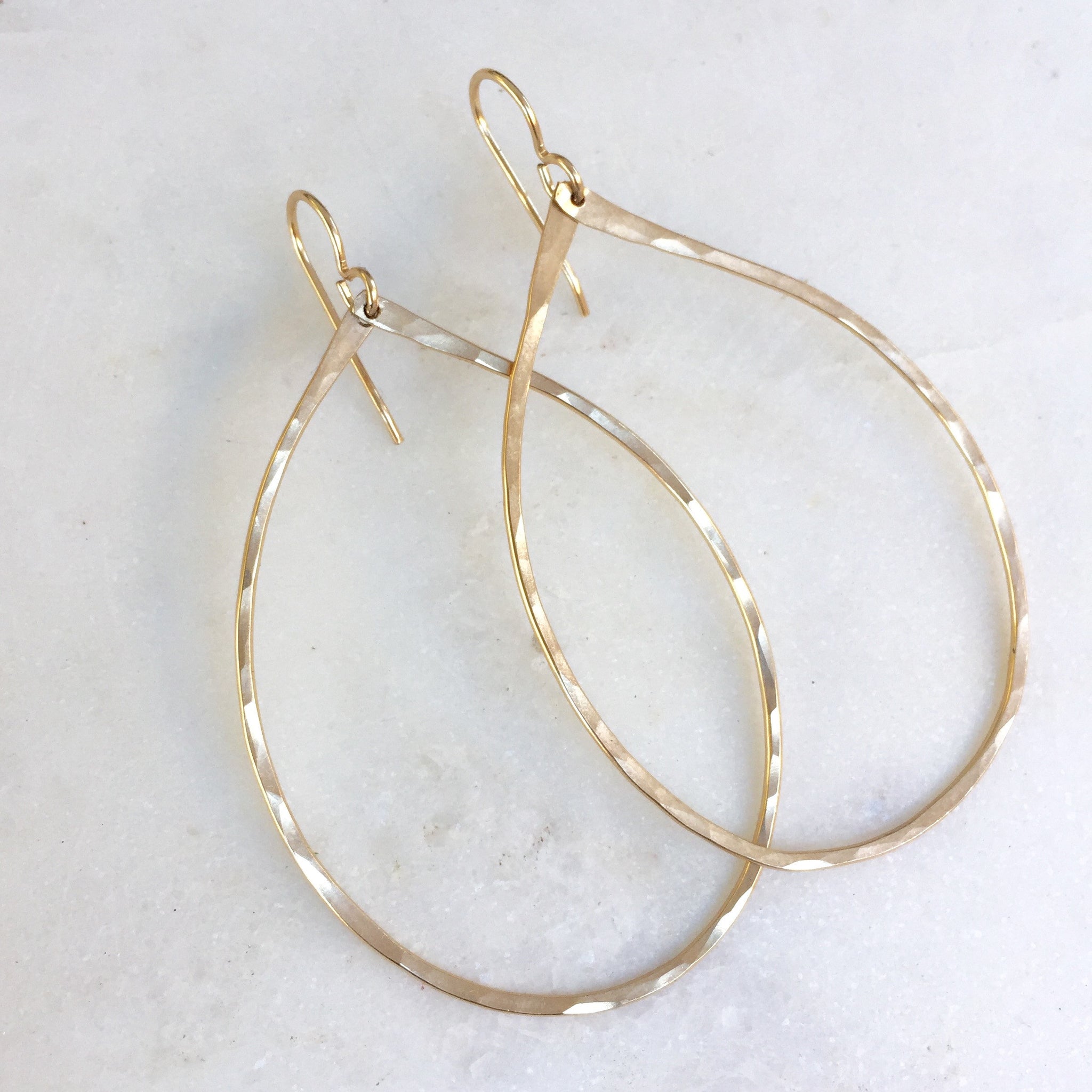 Large Organic Gold Hoop Earrings