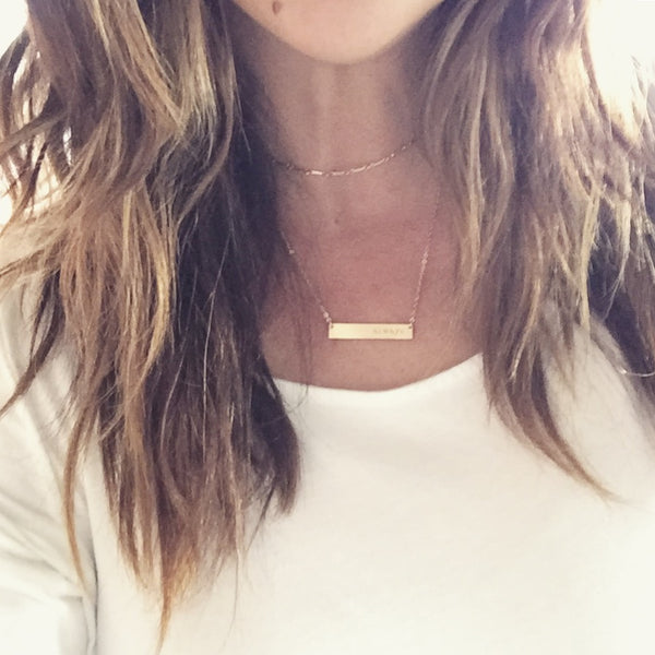 Personalized Gold Bar Necklace