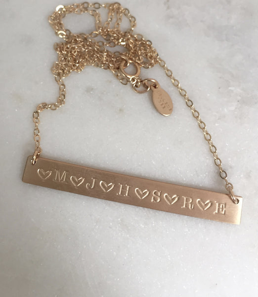 Personalized Gold Bar Necklace