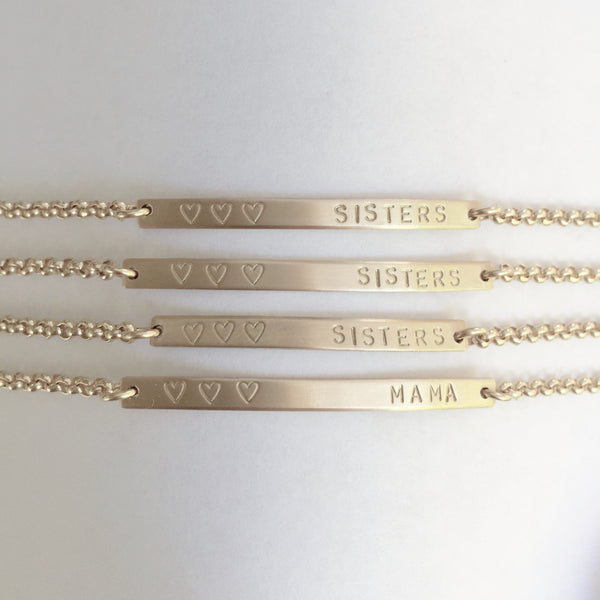 Tiny Gold Bar Personalized Bracelet